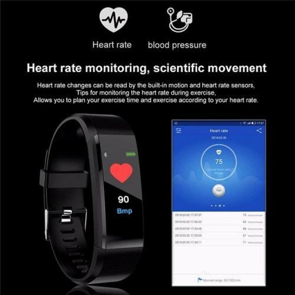 Smart Bracelet,Waterproof Fitness Tracker Heart - Picture 4 of 8